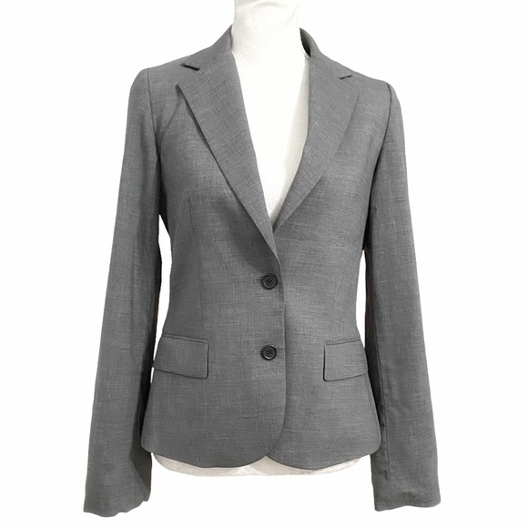 Club Monaco Jackets & Blazers - 𝅺CLUB MONACO GREY TEXTURED NOTCHED LAPEL BUTTON FRONT BLAZER - 2